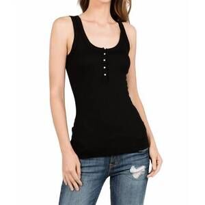 NEW CROWN JEWEL hollywood henley tank in black